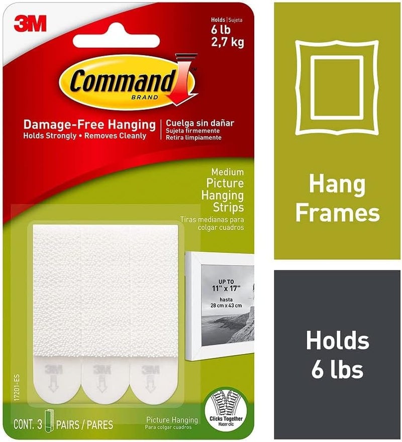 Command شريط لاصق لتعليق الصور من 3M، عبوة 1، أبيض، CAD17201ES - Image 5